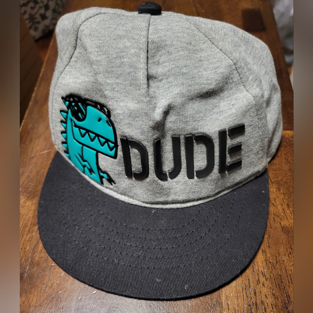 Dino Dude Baseball Cap, elastic back, Toddler XS (6-24m)